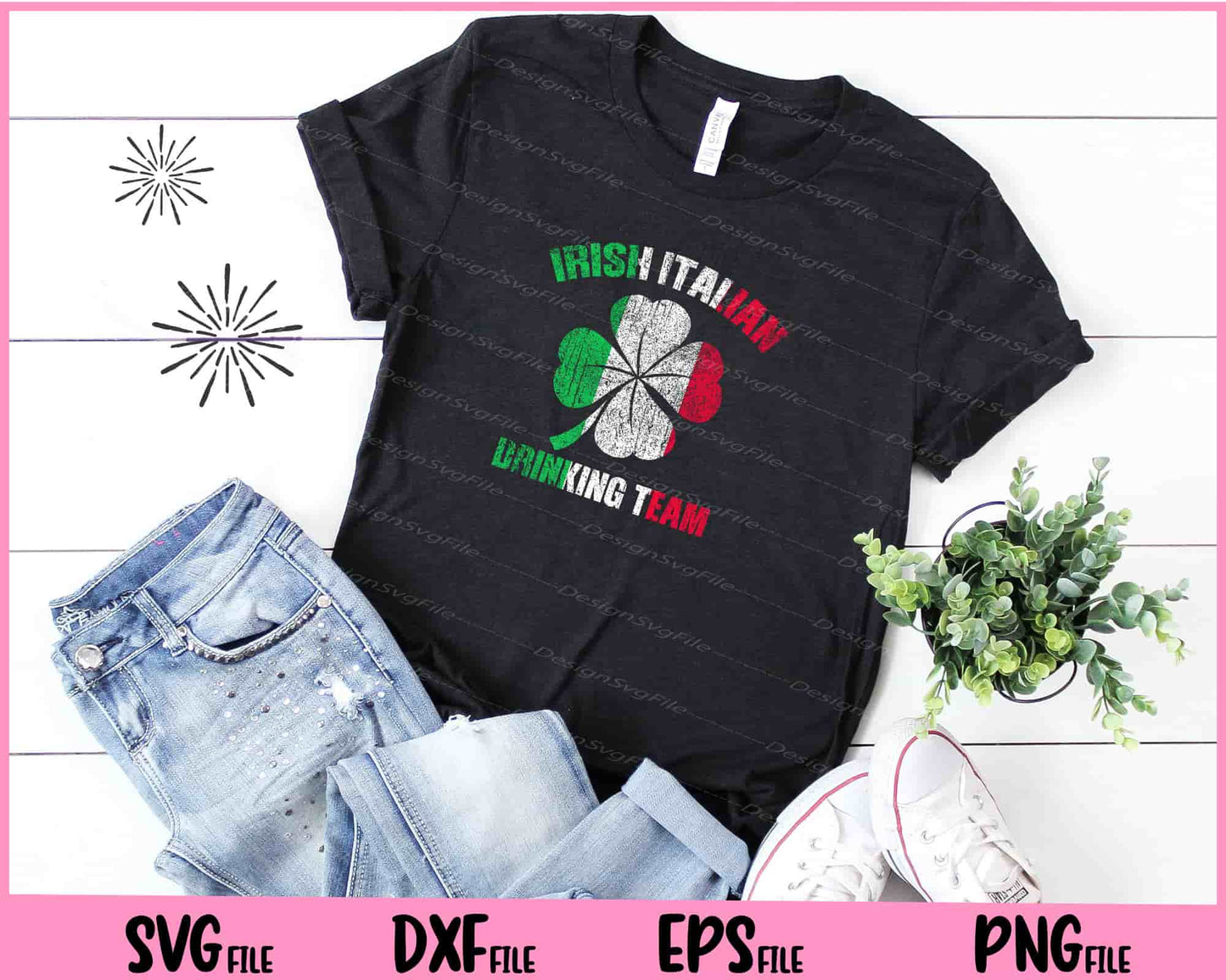 Vintage Irish Italian Drinking Team St Patrick's Day Svg Cutting Printable Files  - Premium Cutting Files in SVG, PNG & EPS Formats - Premium SVG Cutting Files for Crafts