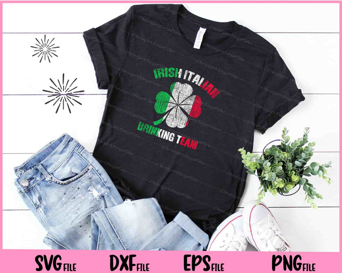 Vintage Irish Italian Drinking Team St Patrick's Day Svg Cutting Printable Files  - Premium Cutting Files in SVG, PNG & EPS Formats - Premium SVG Cutting Files for Crafts