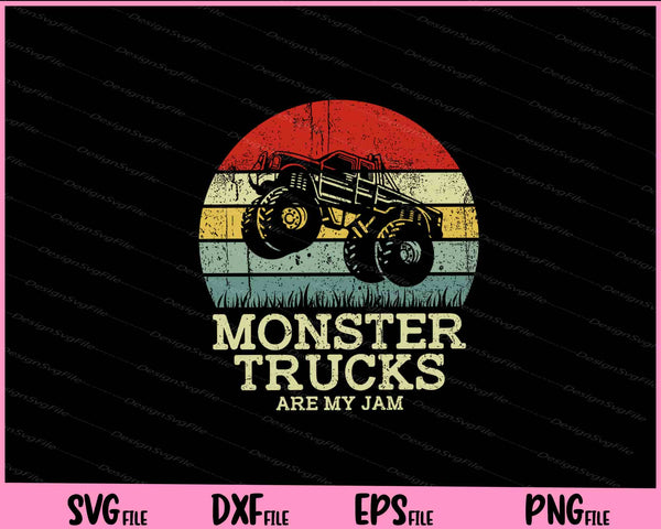 Monster Truck Are My Jam Retro Cool Engines svg