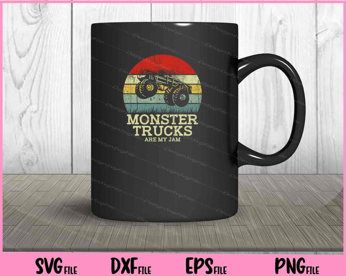 Monster Truck Are My Jam Retro Cool Engines Svg Cutting Printable Files  - Premium Cutting Files in SVG, PNG & EPS Formats - Premium SVG Cutting Files for Crafts
