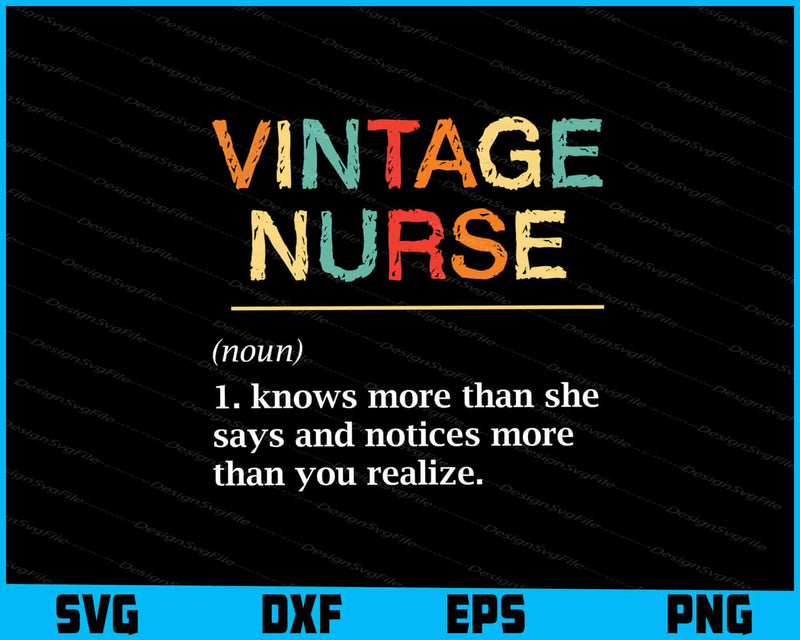 Vintage Nurse Definition Funny Nursing RN ER ED ICU L&D SVG