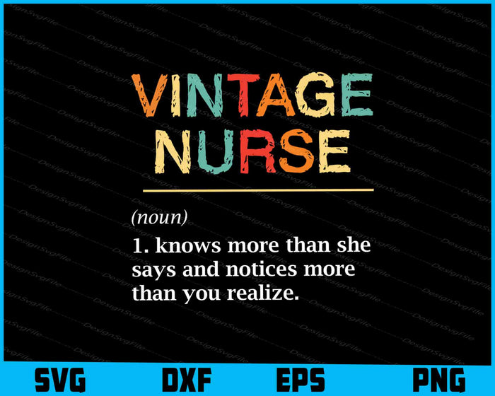 Vintage feminist and nurse bundle design with graphics and text on a black and blue background.