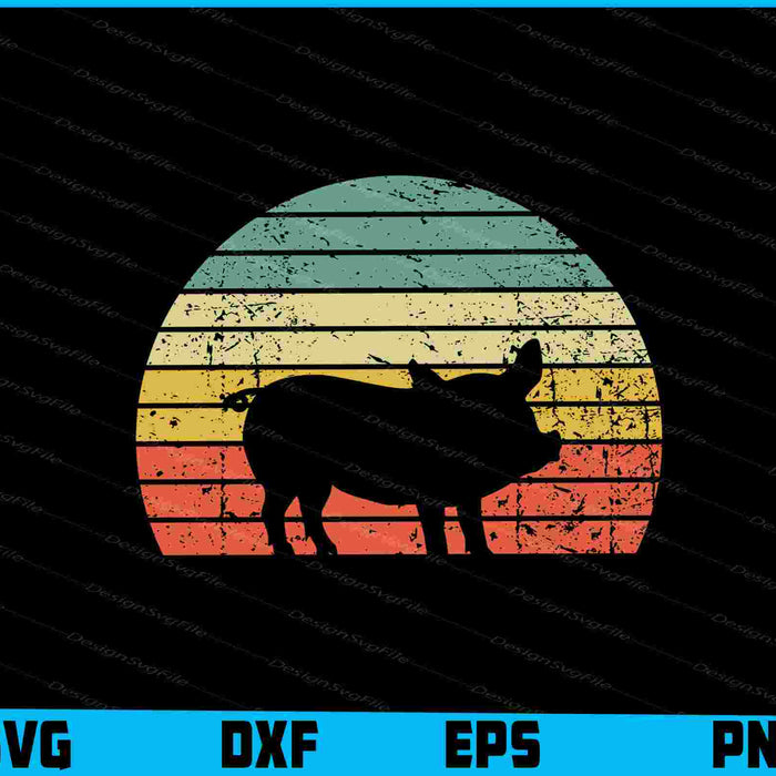 Vintage Pig SVG Silhouette Pig PNG