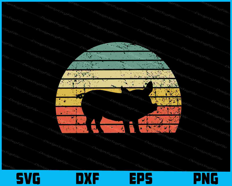 Vintage Pig SVG Silhouette Pig PNG