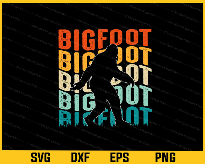 Vintage Retro Bigfoot Svg Cutting Printable File  - Premium Cutting Files in SVG, PNG & EPS Formats - Premium SVG Cutting Files for Crafts