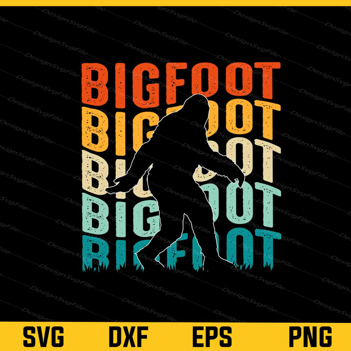 Vintage Retro Bigfoot Svg Cutting Printable File  - Premium Cutting Files in SVG, PNG & EPS Formats - Premium SVG Cutting Files for Crafts