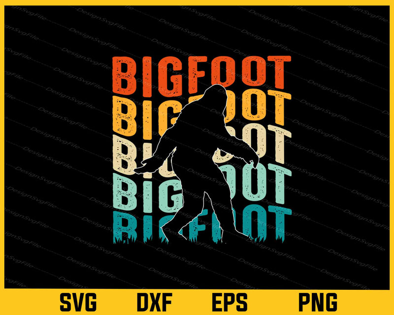 Vintage Retro Bigfoot Svg Cutting Printable File  - Premium Cutting Files in SVG, PNG & EPS Formats - Premium SVG Cutting Files for Crafts