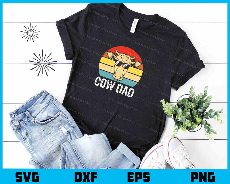 Vintage Retro Cow Dad t shirt
