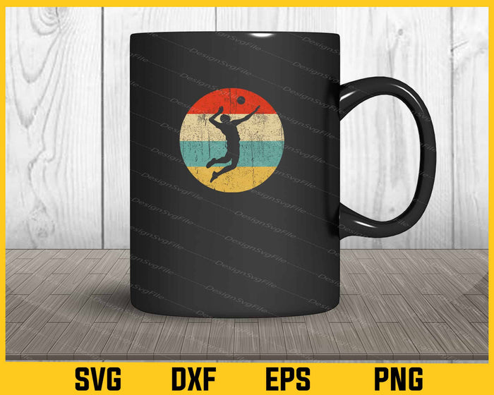 Vintage Retro Volleyball Player Svg Cutting Printable File  - Premium Cutting Files in SVG, PNG & EPS Formats - Premium SVG Cutting Files for Crafts