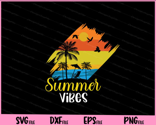 Vintage Summer Vibes Svg Cutting Printable Files  - Premium Cutting Files in SVG, PNG & EPS Formats - Premium SVG Cutting Files for Crafts