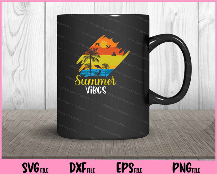 Vintage Summer Vibes Svg Cutting Printable Files  - Premium Cutting Files in SVG, PNG & EPS Formats - Premium SVG Cutting Files for Crafts