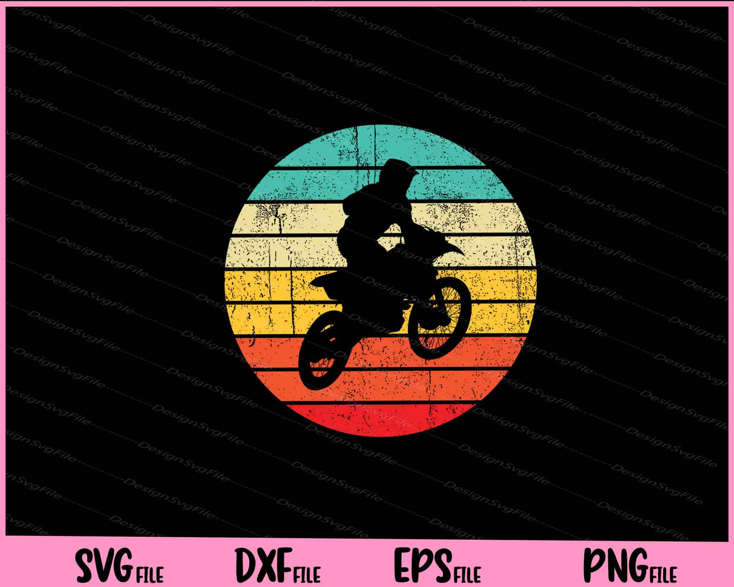 Vintage Sunset Biker Retro  Motorbike Svg Cutting Printable Files  - Premium Cutting Files in SVG, PNG & EPS Formats - Premium SVG Cutting Files for Crafts
