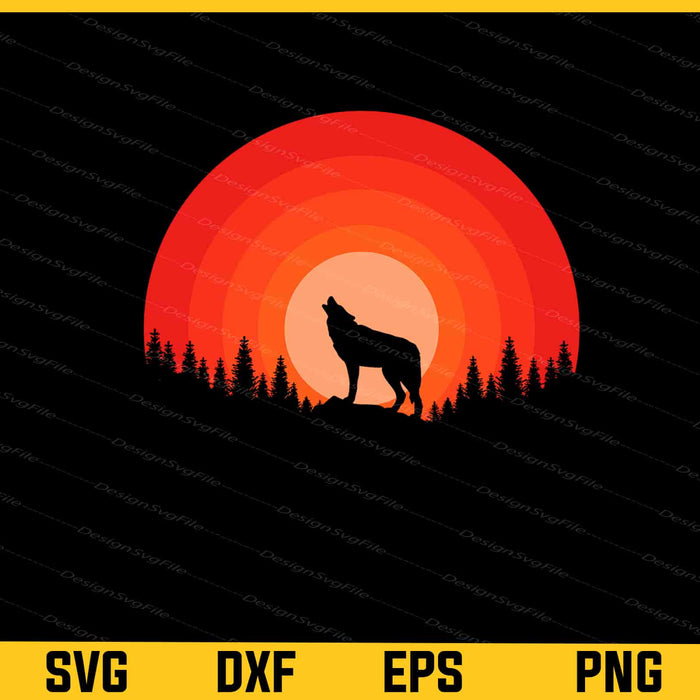 Vintage Wolf Hiking Svg Cutting Printable File  - Premium Cutting Files in SVG, PNG & EPS Formats - Premium SVG Cutting Files for Crafts