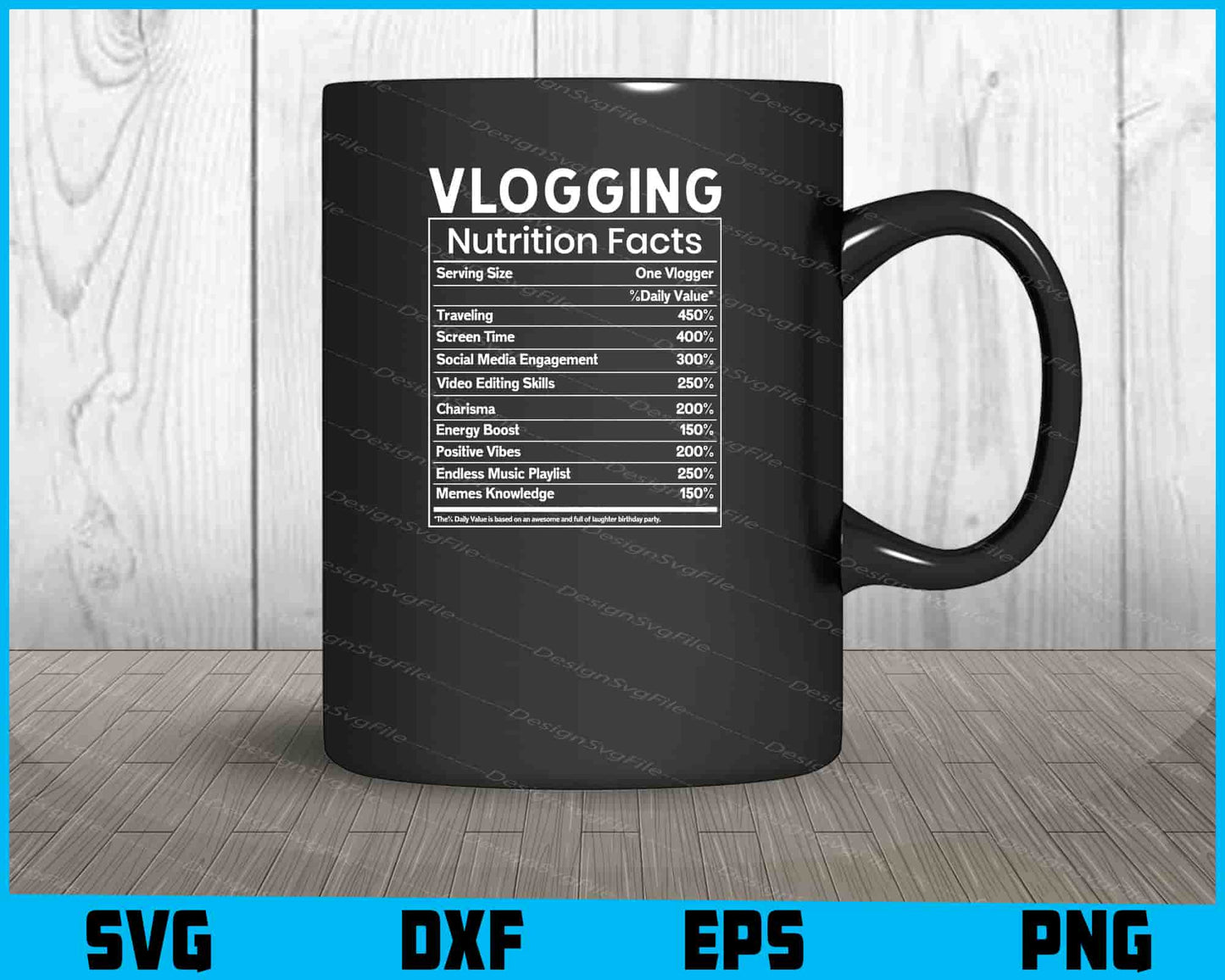 Vlogger Svg Vlogging Nutrition Facts PNG File