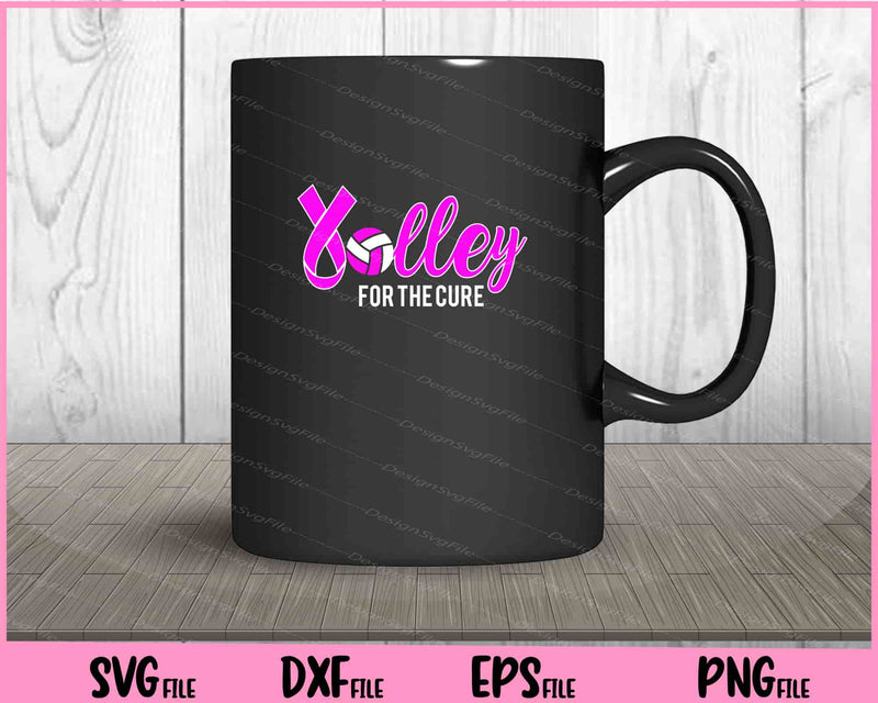 Volleyball Pink Ribbon Breast Cancer Volley For The Cure mug
