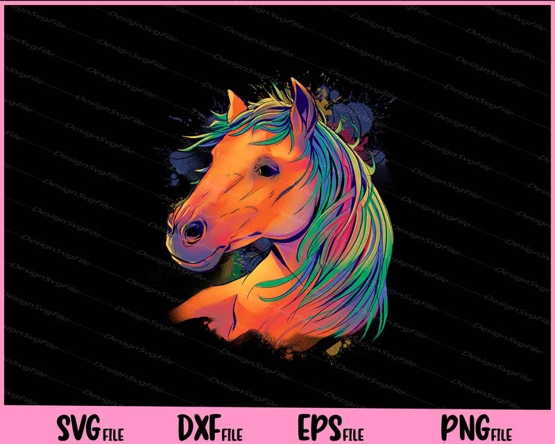 Watercolor Horse Realistic  svg