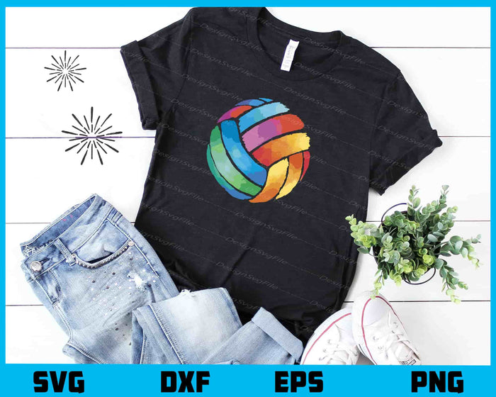 Watercolor Volleyball Svg Cutting Printable File  - Premium Cutting Files in SVG, PNG & EPS Formats - Premium SVG Cutting Files for Crafts