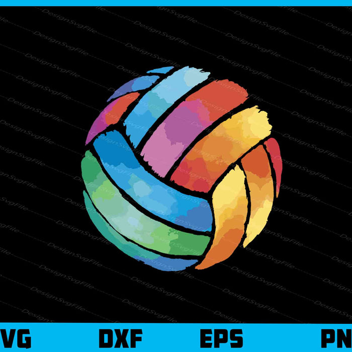 Watercolor Volleyball Svg Cutting Printable File  - Premium Cutting Files in SVG, PNG & EPS Formats - Premium SVG Cutting Files for Crafts