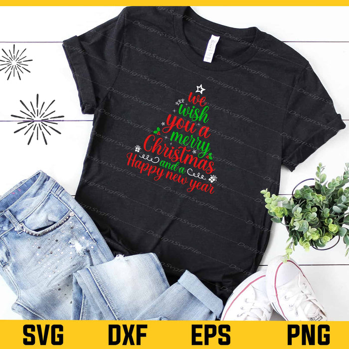 We Wish You Merry Christmas Happy New Year Svg Cutting Printable File  - Premium Cutting Files in SVG, PNG & EPS Formats - Premium SVG Cutting Files for Crafts