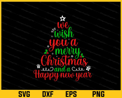 We Wish You Merry Christmas Happy New Year Svg Cutting Printable File  - Premium Cutting Files in SVG, PNG & EPS Formats - Premium SVG Cutting Files for Crafts