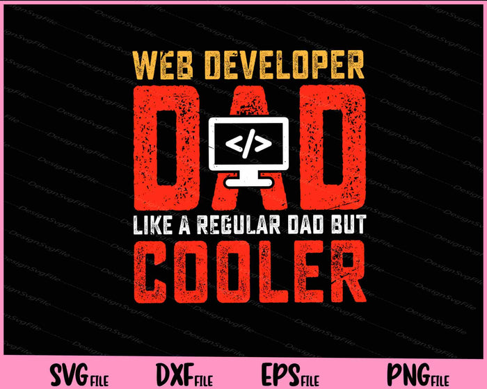 Web Developer Dad Like Cooler Father Day Svg Cutting Printable Files  - Premium Cutting Files in SVG, PNG & EPS Formats - Premium SVG Cutting Files for Crafts