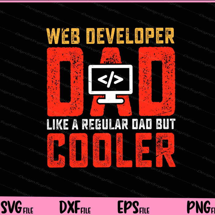 Web Developer Dad Like Cooler Father Day Svg Cutting Printable Files  - Premium Cutting Files in SVG, PNG & EPS Formats - Premium SVG Cutting Files for Crafts
