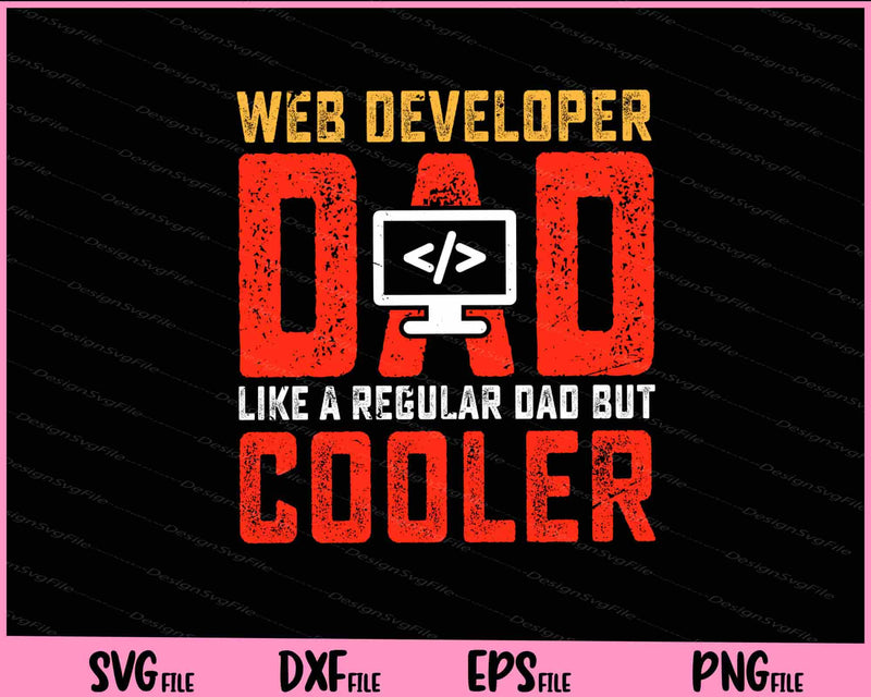 Web Developer Dad Like Cooler Father Day svg