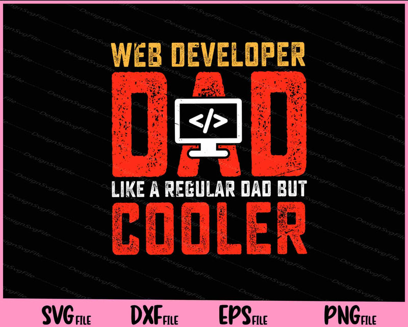 Web Developer Dad Like Cooler Father Day Svg Cutting Printable Files  - Premium Cutting Files in SVG, PNG & EPS Formats - Premium SVG Cutting Files for Crafts
