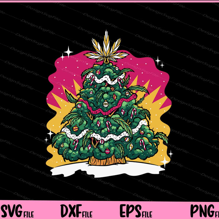 Weed Christmas Tree Holiday Svg Cutting Printable Files  - Premium Cutting Files in SVG, PNG & EPS Formats - Premium SVG Cutting Files for Crafts