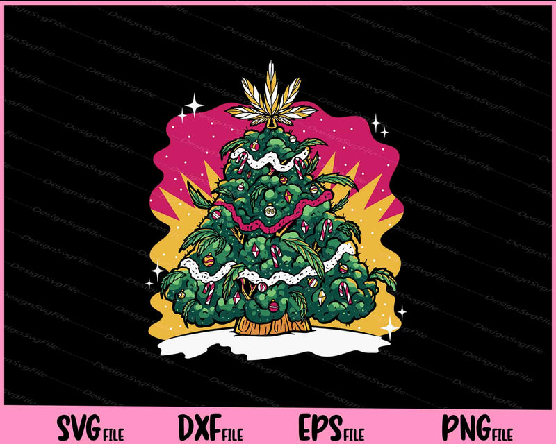 Weed Christmas Tree Holiday Svg Cutting Printable Files  - Premium Cutting Files in SVG, PNG & EPS Formats - Premium SVG Cutting Files for Crafts
