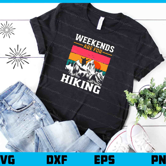Weekends Are For Hiking Vintage Svg Cutting Printable File  - Premium Cutting Files in SVG, PNG & EPS Formats - Premium SVG Cutting Files for Crafts