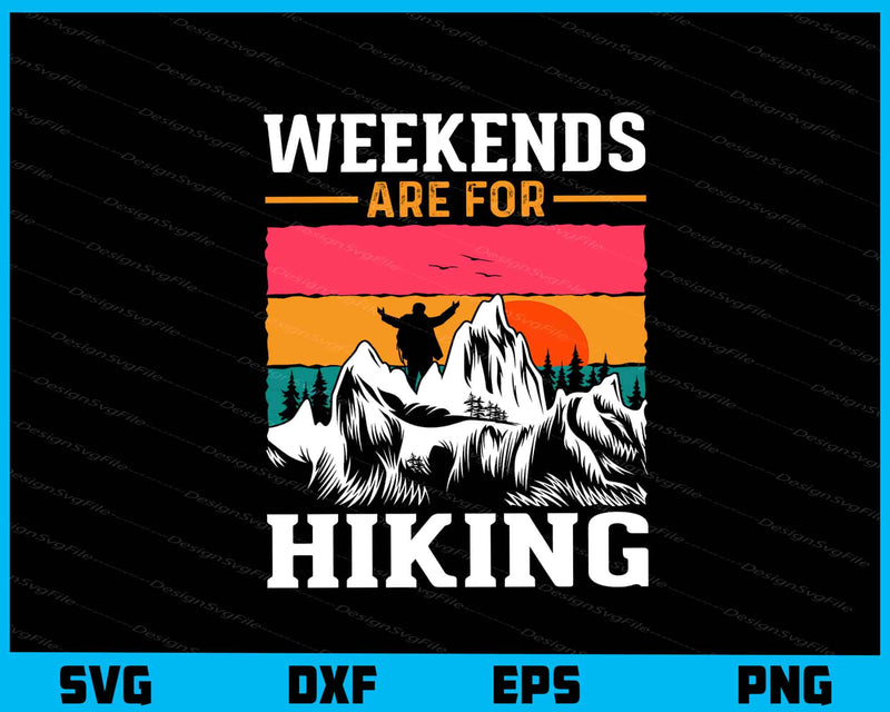 Weekends Are For Hiking Vintage svg