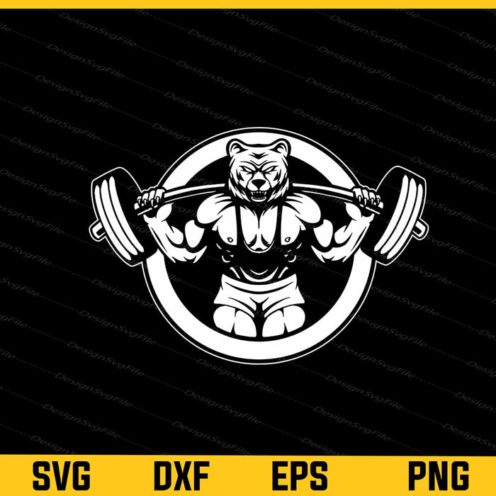 Weightlifting Bear Fitnees Svg Cutting Printable File  - Premium Cutting Files in SVG, PNG & EPS Formats - Premium SVG Cutting Files for Crafts