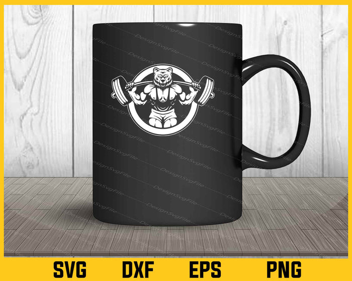 Weightlifting Bear Fitnees Svg Cutting Printable File  - Premium Cutting Files in SVG, PNG & EPS Formats - Premium SVG Cutting Files for Crafts