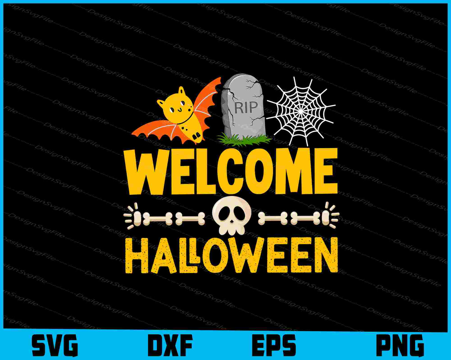 Welcome Halloween SVG PNG Design Printable File  - Premium Cutting Files in SVG, PNG & EPS Formats - Premium SVG Cutting Files for Crafts