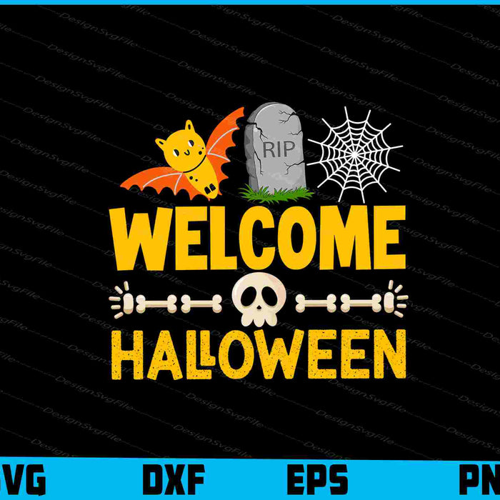 Welcome Halloween SVG PNG Design Printable File  - Premium Cutting Files in SVG, PNG & EPS Formats - Premium SVG Cutting Files for Crafts