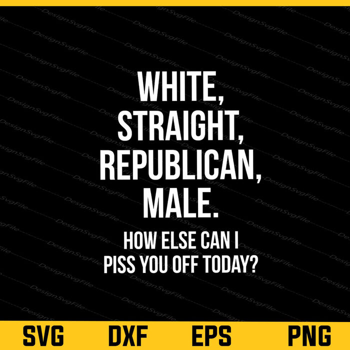White, Straight, Republican, Male Svg Cutting Printable File  - Premium Cutting Files in SVG, PNG & EPS Formats - Premium SVG Cutting Files for Crafts