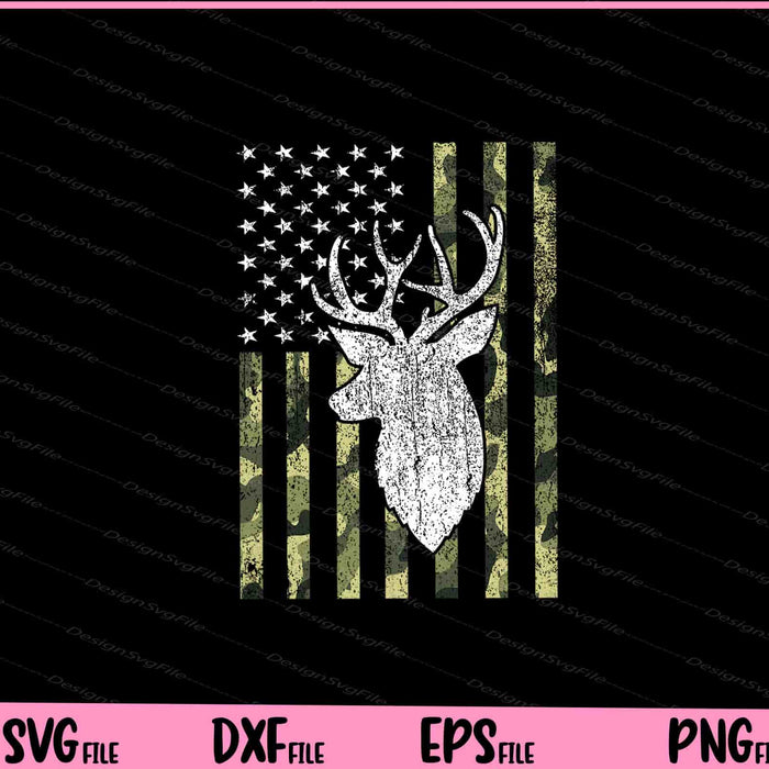 Whitetail Buck Deer Hunting American Camouflage Flag Svg Cutting Printable Files  - Premium Cutting Files in SVG, PNG & EPS Formats - Premium SVG Cutting Files for Crafts