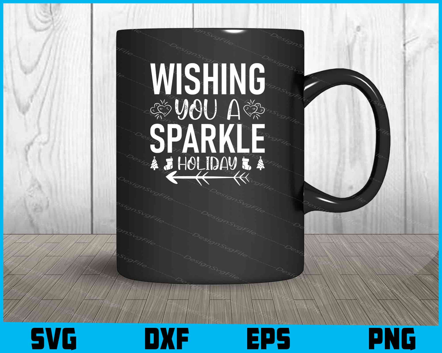 Wishing You A Sparkle Holiday SVG, For Cricut, For Silhouette, Cut Files  - Premium Cutting Files in SVG, PNG & EPS Formats - Premium SVG Cutting Files for Crafts