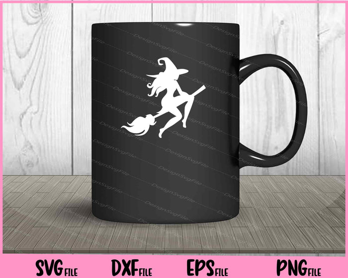 Witch Riding Broom Halloween Svg Cutting Printable Files  - Premium Cutting Files in SVG, PNG & EPS Formats - Premium SVG Cutting Files for Crafts