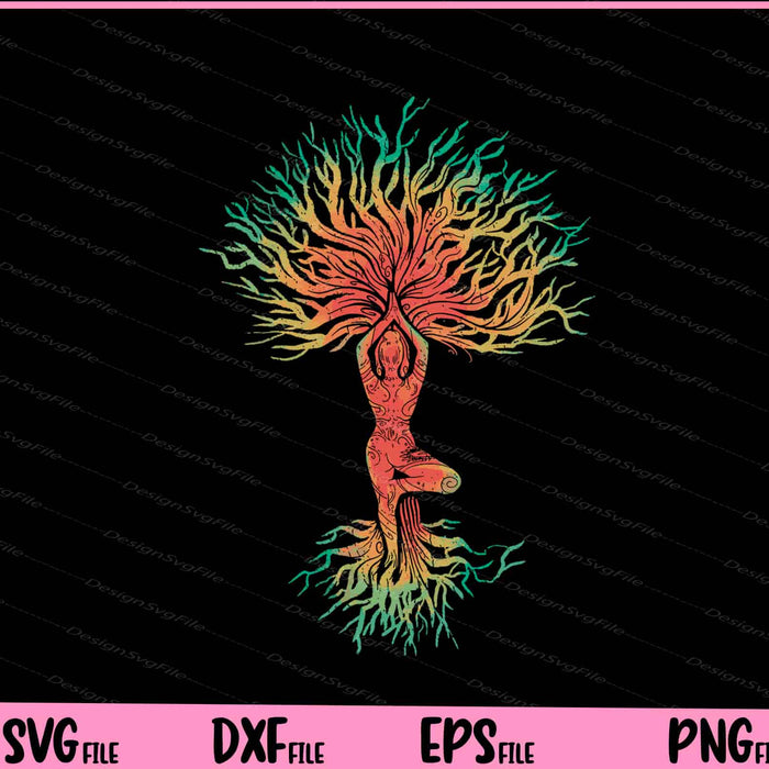 Woman Tree Yoga Pose Svg Cutting Printable Files  - Premium Cutting Files in SVG, PNG & EPS Formats - Premium SVG Cutting Files for Crafts