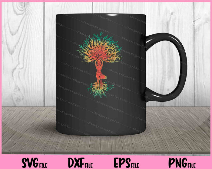 Woman Tree Yoga Pose Svg Cutting Printable Files  - Premium Cutting Files in SVG, PNG & EPS Formats - Premium SVG Cutting Files for Crafts