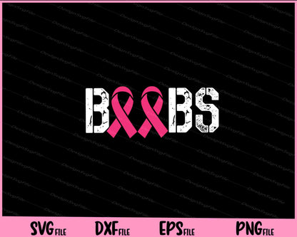 Boobs Pink Ribbon Funny Breast Cancer Svg Cutting Printable Files  - Premium Cutting Files in SVG, PNG & EPS Formats - Premium SVG Cutting Files for Crafts