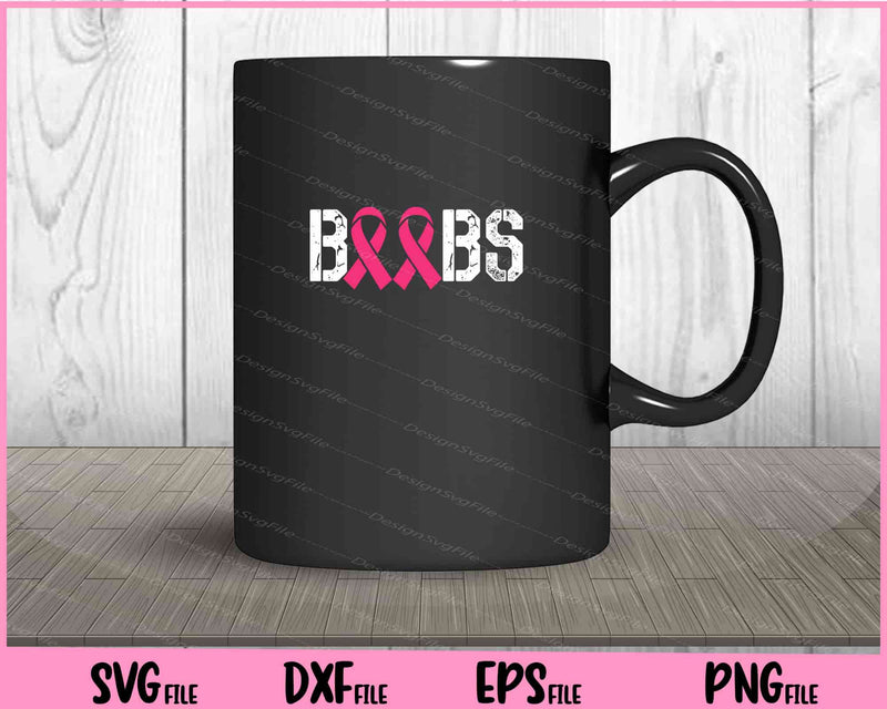 Boobs Pink Ribbon Funny Breast Cancer mug