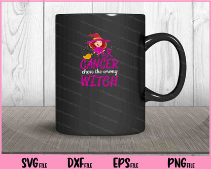 Cancer Chose the Wrong Witch Breast cancer Halloween Svg Cutting Printable Files  - Premium Cutting Files in SVG, PNG & EPS Formats - Premium SVG Cutting Files for Crafts