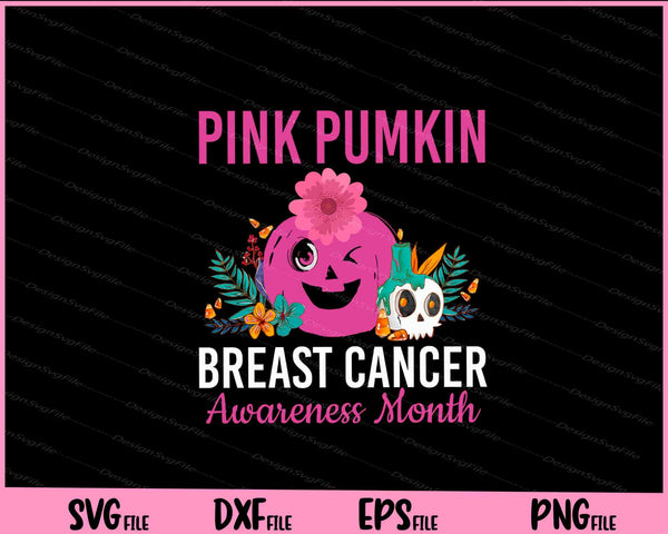 Pink Pumpkin Breast Cancer Awareness Month svg