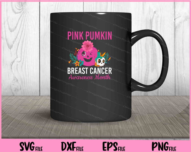 Pink Pumpkin Breast Cancer Awareness Month mug
