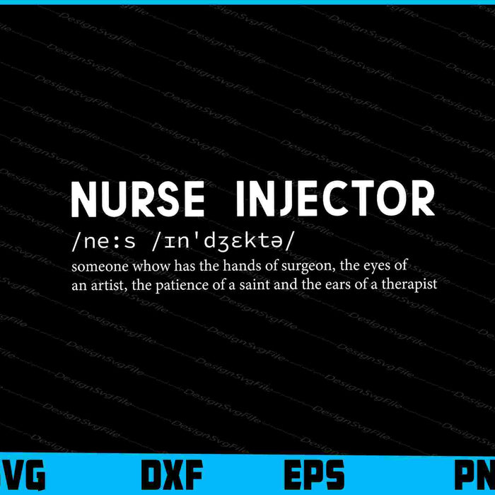 Word Definition Aesthetic Nurse Injector SVG