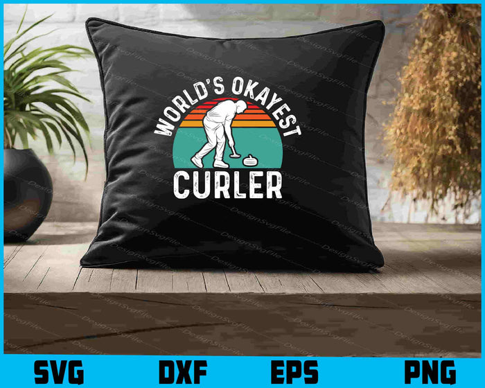 Worlds Okayest Curler SVG, Curling SVG