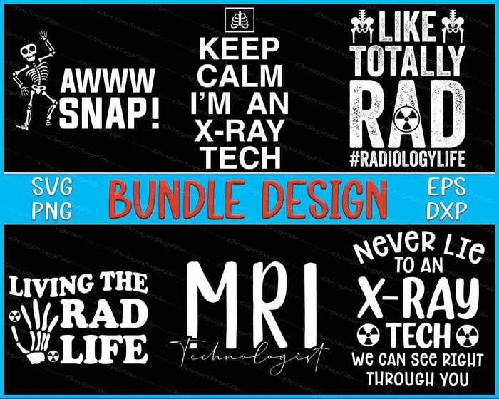 Collection of humorous and professional medical-themed designs with text and graphics on a black background.